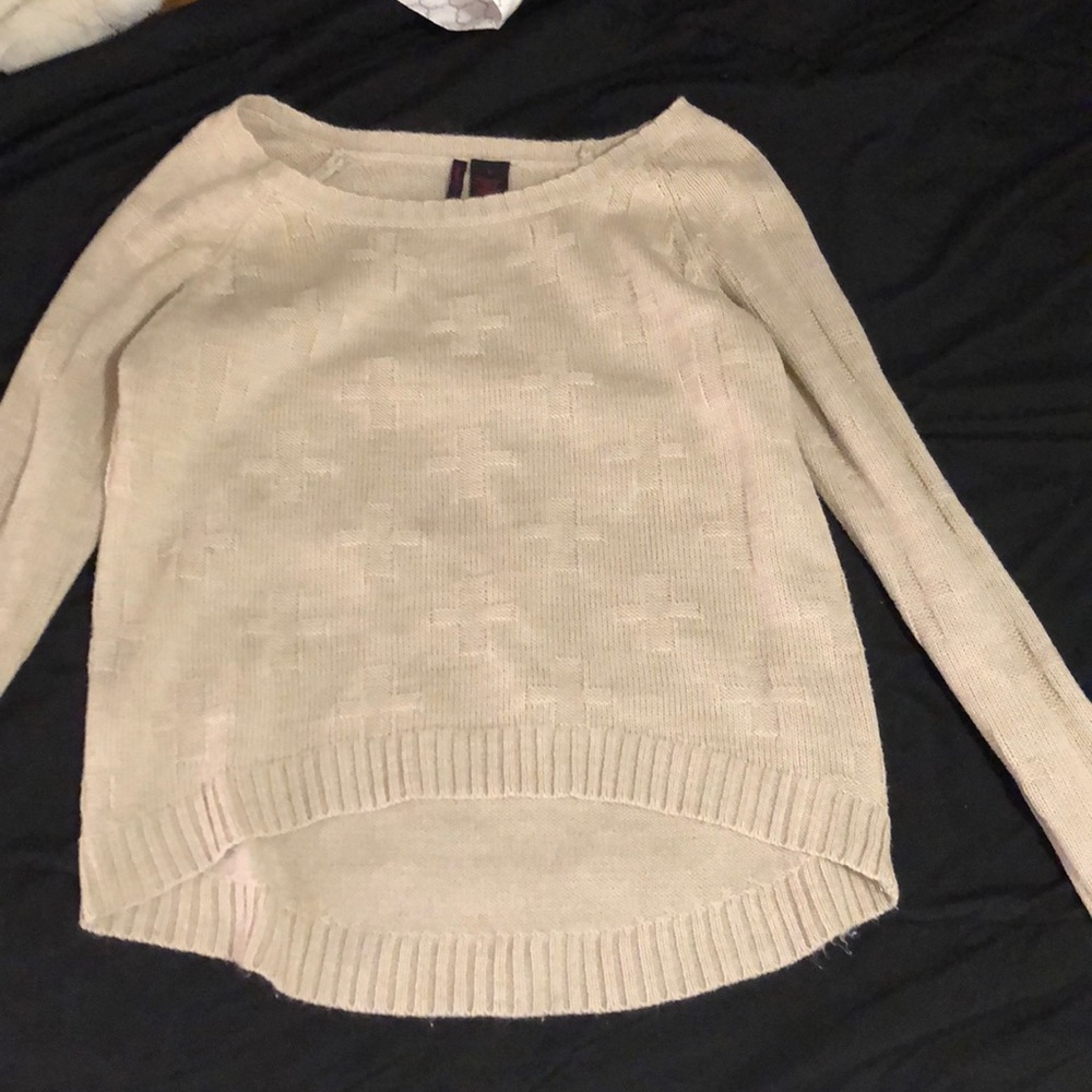 Beige sweater with crosses